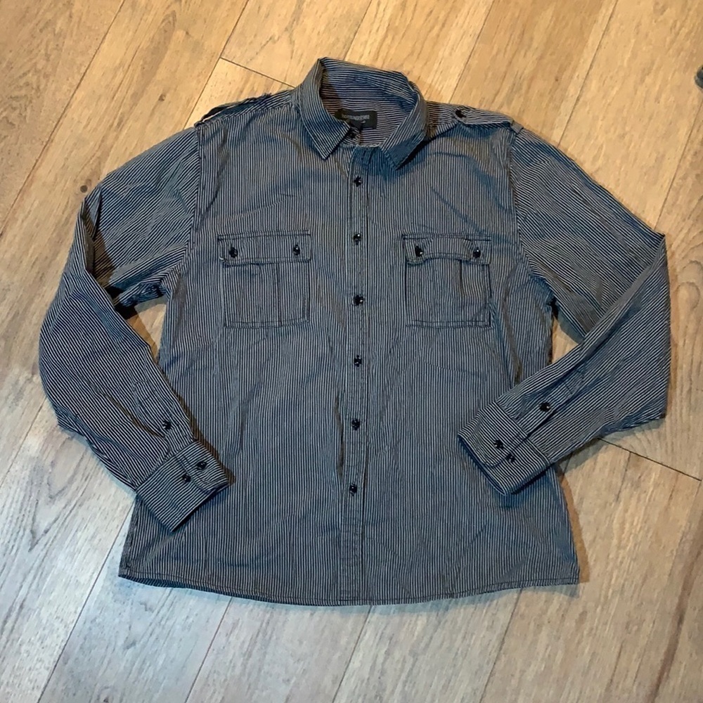 HERITAGE 1981 | 100% cotton striped button down shirt, size XL